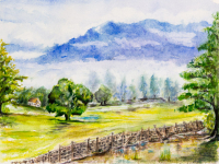 Grisedale Valley near Patterdale in the Lake District. Watercolour on Arches 140 lb 31cm x 41 cm