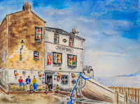 Robin Hoods Bay, North Yorkshire, England. Watercolour on Arches 300 g 140lb Original 12 inches by 16 inches by Lorna Markillie in 2017