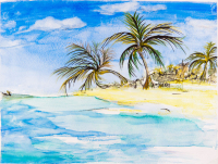Palms, sand and sea