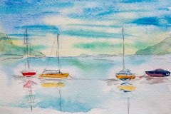 Boats in Obidos lagoon